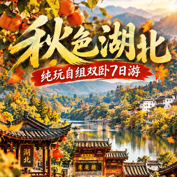 叫板九寨沟♥11月必冲湖北大别山7日赏秋！上海自组团，水上红叶+千年银杏，携程4钻+5钻酒店